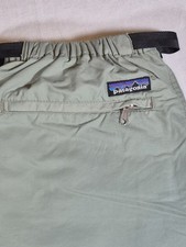 Rare Vintage PATAGONIA Buckle Zip Fly Hiking Athletic Shorts 90s Sage SZ M