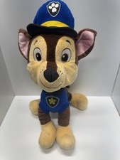 Nickelodeon Paw Patrol Chase Plush Stuffed Toy 16" Blue Brown Police Dog