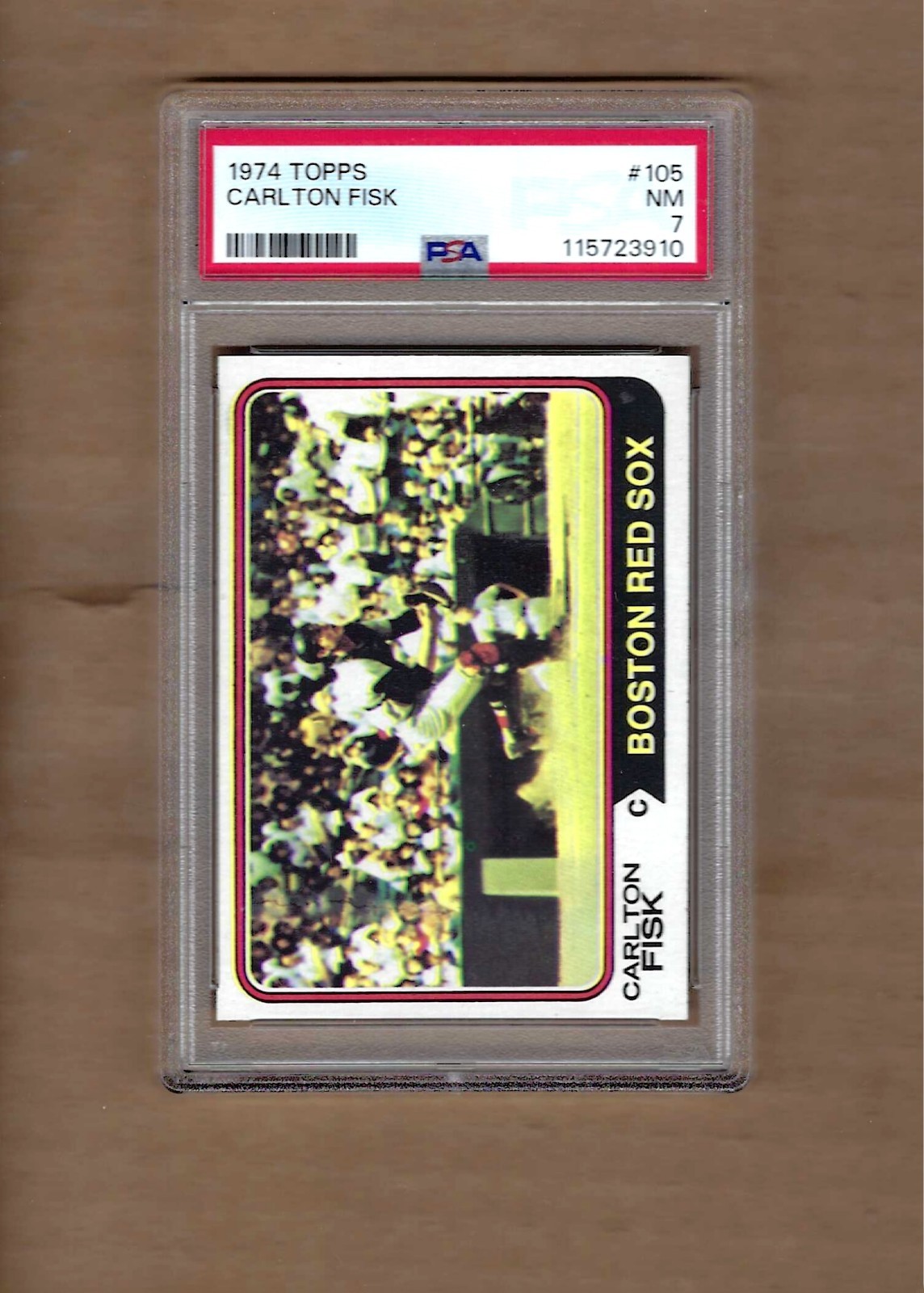 1974  TOPPS   CARLTON  FISK  #  105    PSA  7