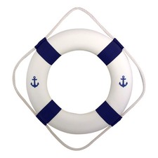 Rettungsring aus Styropor/Stoff 50 cm BLAU/WEI&szlig; Sea-Club