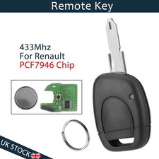1 Button Remote Car Key Fob 433MHz PCF7946 Chip For Renault MK2 Clio 2002-2008