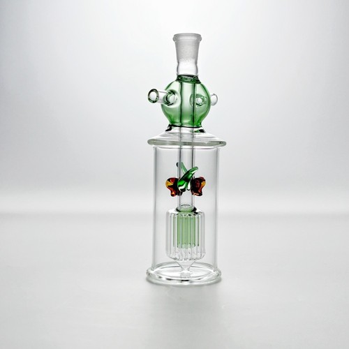 Unico 5" Vetro Bong Doppio Boccagli Fumatore Tubo Acqua Portatile Bubbler - Foto 8 di 11