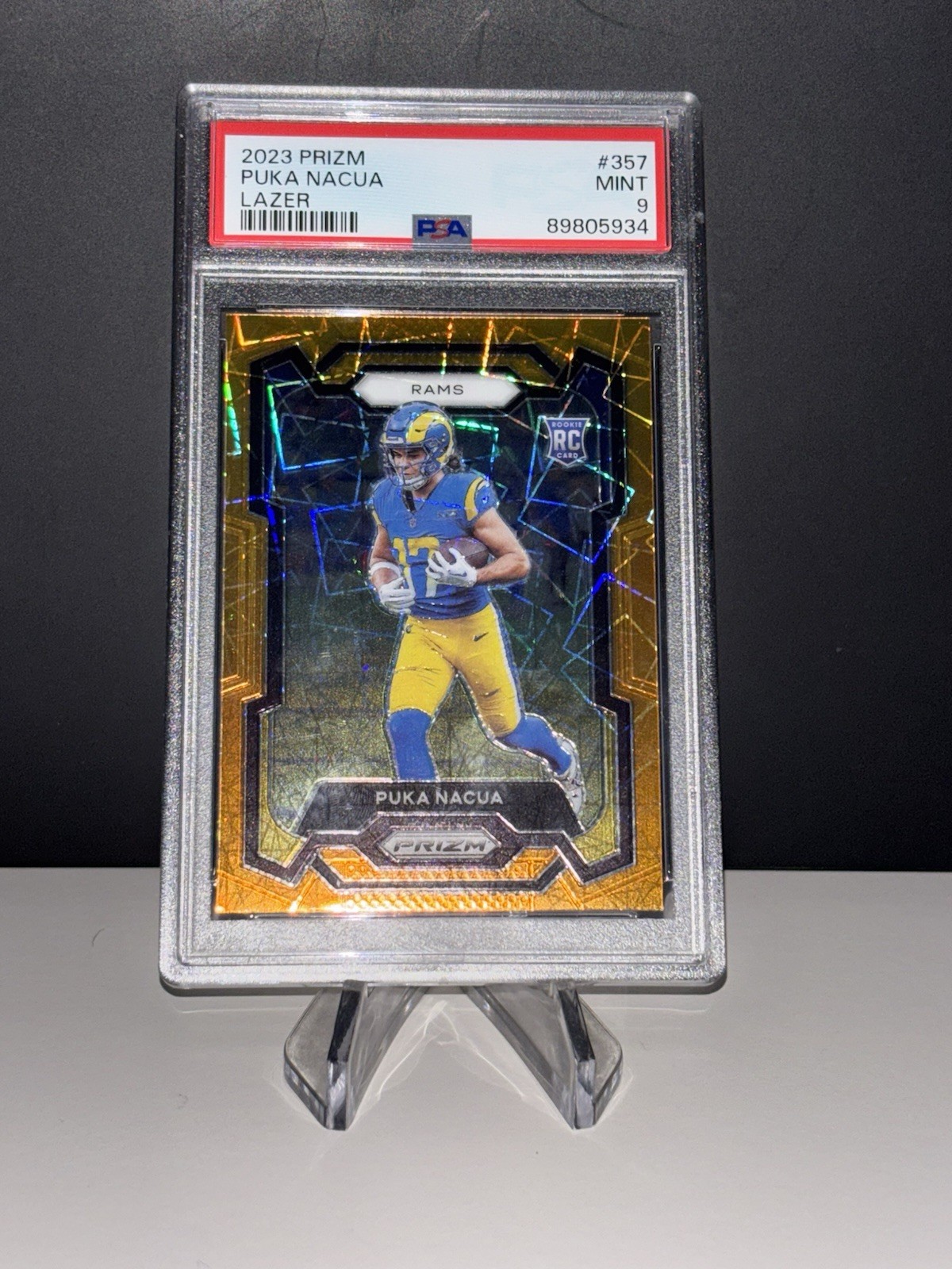Puka Nacua 2023 Panini Prizm Lazer Prizm #357 MINT PSA 9 RC RAMS