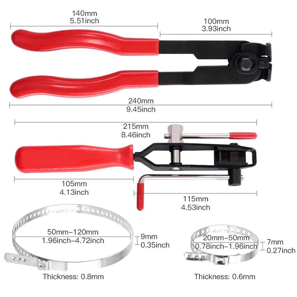 14PCS CV Joint Boot Clamp Pliers with CV Boot Clamps Kit Ear Type Banding Tool