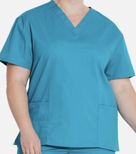 Dickies EDS Signature Women  s Core 3-Pocket V-Neck Scrub Teal Scrub Size M NWT