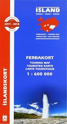 Iceland Touring Map for drivers and tourists 1:600 000 by H H Hansen