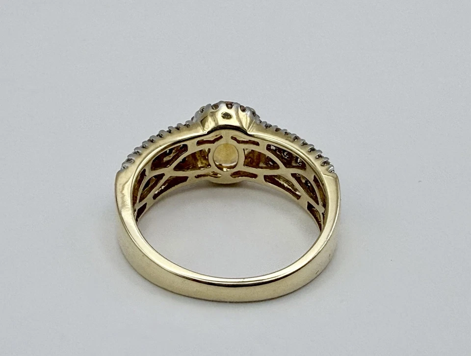 Anel de ouro 14K Le Vian – 1,10 quilate de citrino e 0,57 quilate de diamantes brancos e chocolate - Imagem 3 de 3