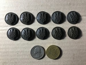 10 Ukrainian Army Field BUTTONS made in 1990's- 2000's, (size 22mm)