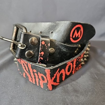 RARE VTG SLIPKNOT STUDDED LEATHER BELT Original BUCKLE   Size 40