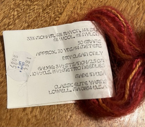 Vintage Applause yarn Mohair silk wool rayon nylon blend one skein USA - Picture 3 of 3