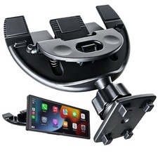 CD Slot Mount for CarPlay Screen, 360 Rotatable Adjustable Arm with Black