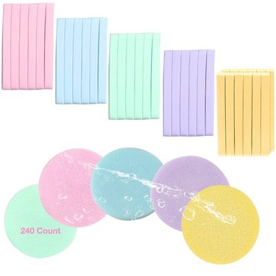 Facial Sponge Compressed,240 Count PVA Professional Makeup Removal Wash Round...