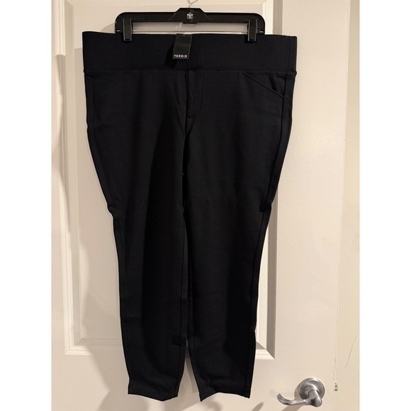 Torrid Pixie Pants Black Ponte High Rise Pull On Super Skinny Leg 2X