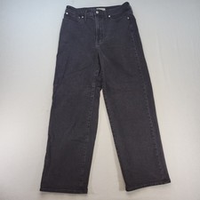 Madewell Wide Leg Jeans Womens 30 Black Vintage Curvy Perfect High Rise