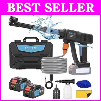 #ad Wireless Car Pressure Washer 980PSI 2 Batteries 5m Hose $104.79