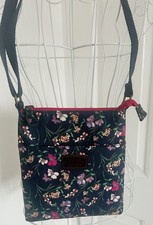 FatFace UK Kingston Ditsy floral Print canvas crossbody  Wipe Clean bag Blue