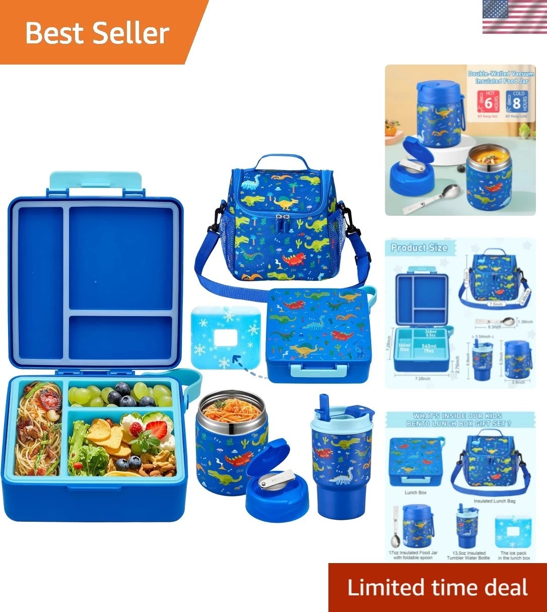 Bento Lunch Box for Kids with 17oz Soup Thermo,Insulated Tumbler Water Bottle...
Opens in a new wind