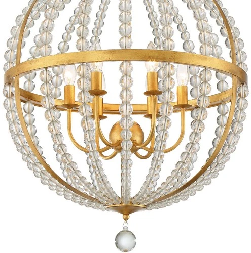 Crystorama Lighting Group ROX-A9006 Roxy 6 Light 22"W Pendant - Gold - Picture 12 of 12