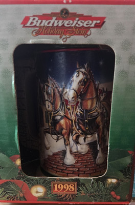 Budweiser Holiday Stein 1998 Grant's Farm Collectible Breweriana w/ Original Box