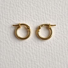 14K Yellow Gold Small Hoop Earrings 10mm
