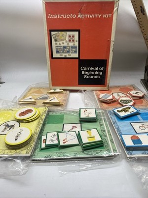 1971 Early Learning Activity Beginning Sounds Great Illustrations Complete!