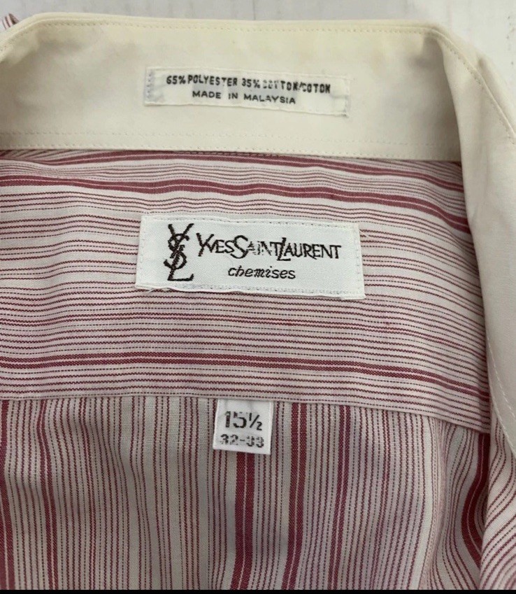 Camicia elegante rossa AUTENTICATA Yves Saint Laurent Uomo taglia 15 5 32 33