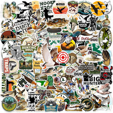 100pcs Duck Hunting Stickers Go Hunting Camo Adventure Vinyl Waterproof