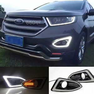 2x Led Drl Daytime Running Lights Fog Lamp W Turn Signal For Ford