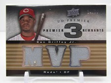 KEN GRIFFEY JR. 2008 UPPER DECK PREMIER TRIPLE PATCHES! #24/50! JERSEY#! REDS!