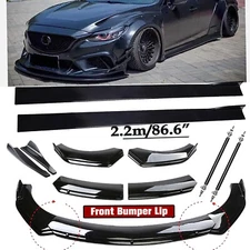 Front Bumper Rear Lip Spoiler Body Kits Side Skirt For MAZDA 3 6 Glossy Black