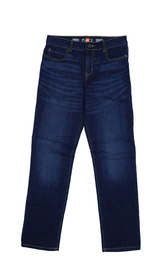 The Children's Place Basic Stretch Straight Leg Denim Jeans Dark Wash Boys  12