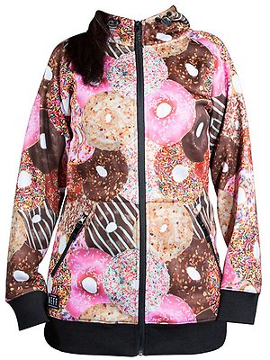 Neff Women's Snowboard Frost Shredder Donut Zip Up Hoodie Sweater