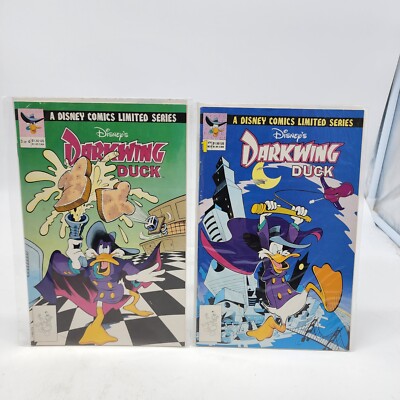 2 Vintage Darkwing Duck Comic Books No 1 & 3 Disney Comics 1991 1992