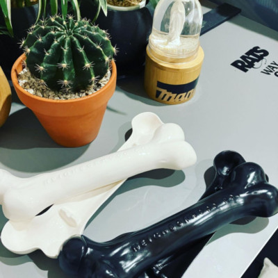 NEIGHBORHOOD Black White Bone Palo Santo Holder Ceramic Incense