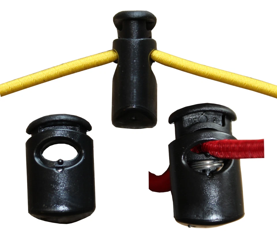 CORD LOCKS SPRING TOGGLES for 2-6mm elastic shock/bungee cord, single/twin hole - Image 2 of 4