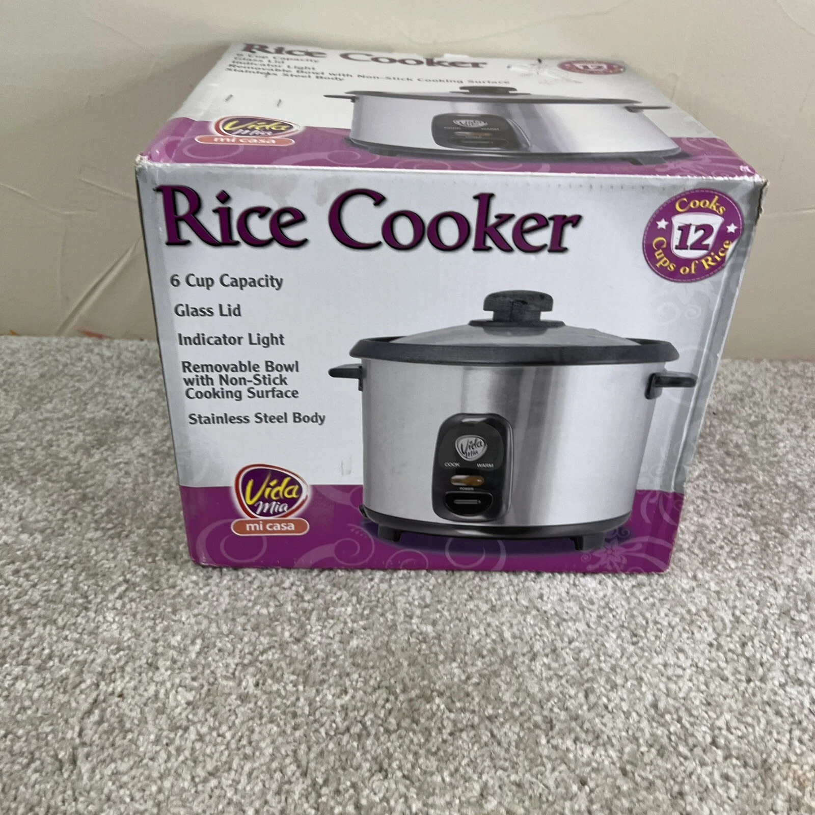 NIB VidaMia Rice Cooker. Vida Mia Rice Cooker. 6 Cup Rice Cooker.