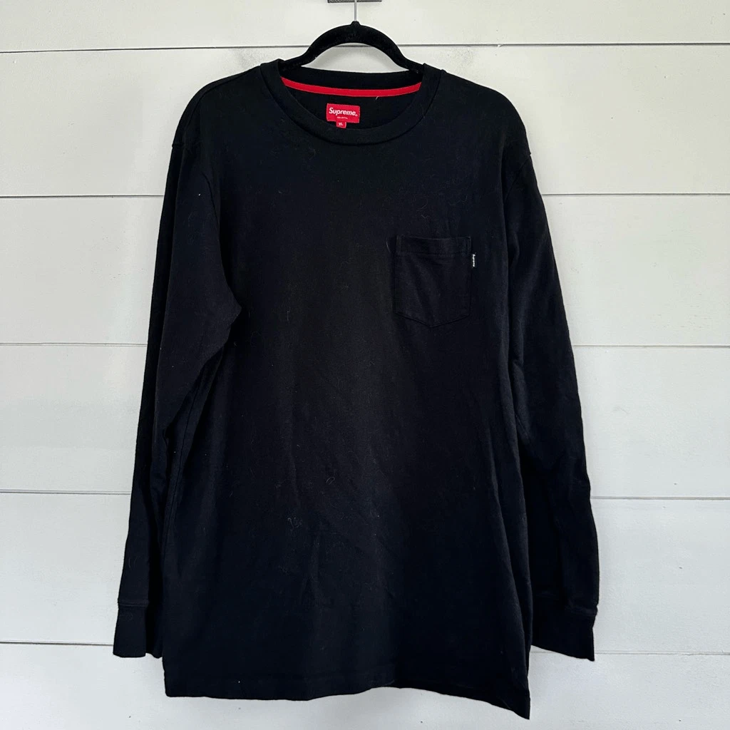 T shirt noir à manches longues extra large femme Supreme
