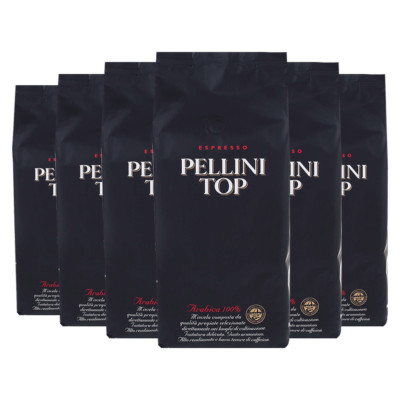 Pellini Top Arabica 100%, 1000g ganze Bohne 6er Pack