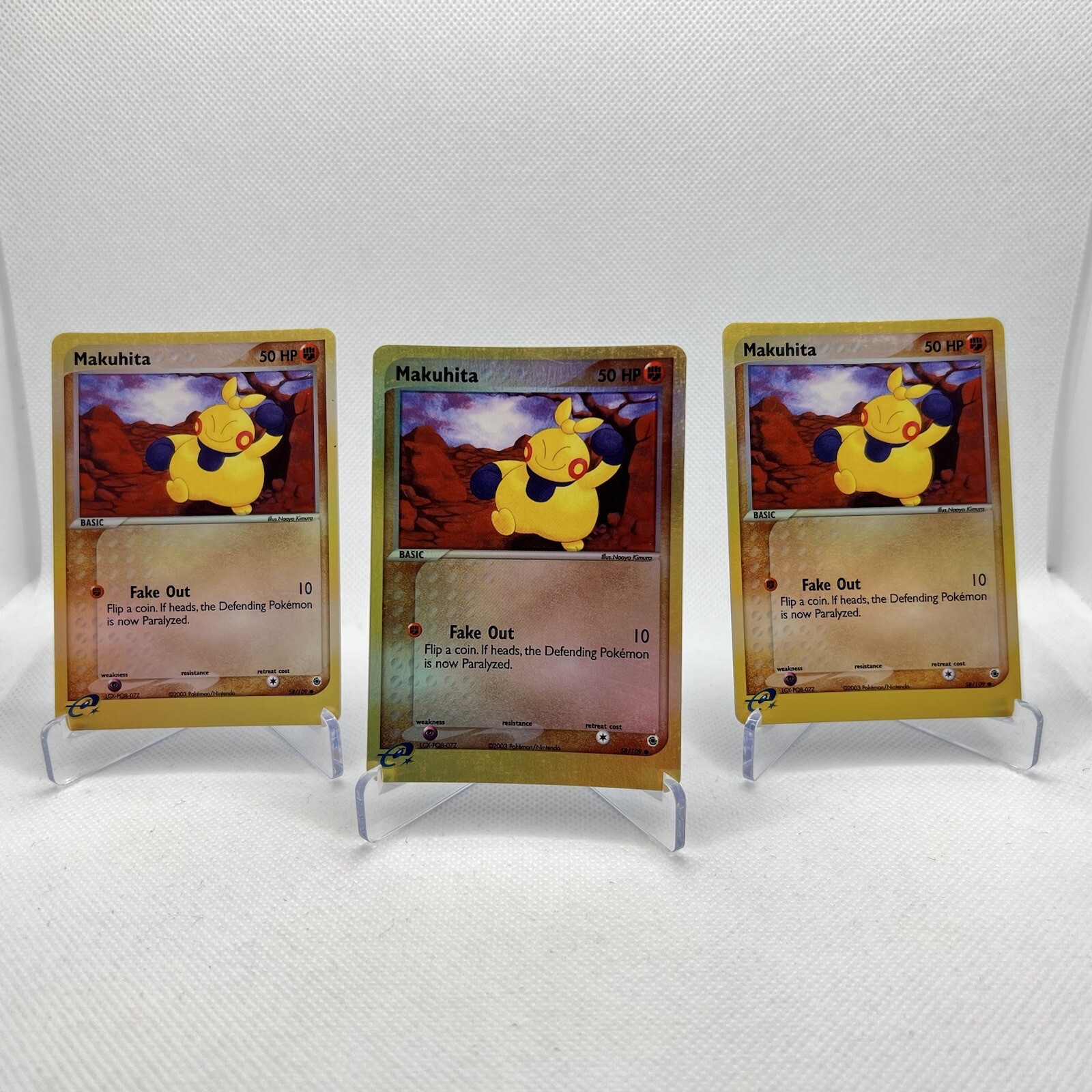(1x) EX Ruby & Sapphire Makuhita 58/109 Reverse Holo Pokemon Card LP