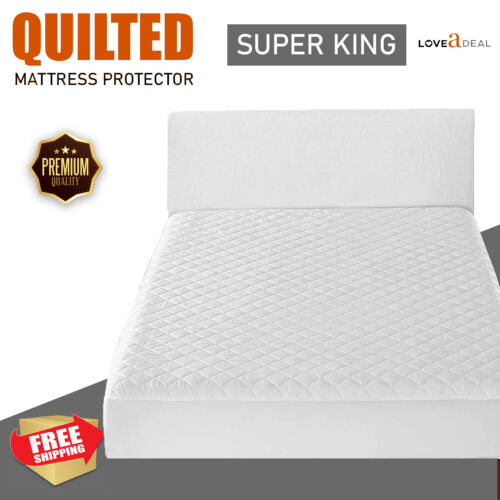 Protector de colchón acolchado extra profundo funda de cama ajustable antialérgico todos los tamaños - Imagen 7 de 12