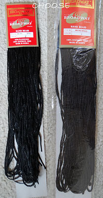 BROADWAY hand braided MICRO BRAID weaving extension hair, #6 brown, #1 black