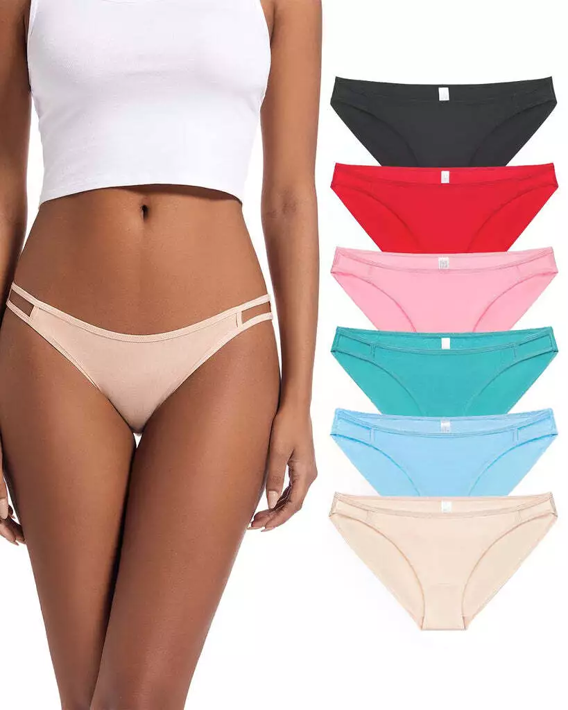Jo Bette 6 Pack String Bikini Underwear for Women Soft Sexy