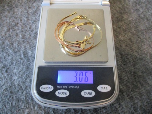 SET (3) 14K GOLD HERRINGBONE BRACELETS- 2 YELLOW (7/8")+ 1 ROSE (7")-ITALY-3.06g - Picture 22 of 22
