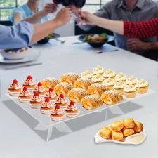 Clear Acrylic Dessert Display Stand Serving Tray Rack For Cupcake Pastries Candy