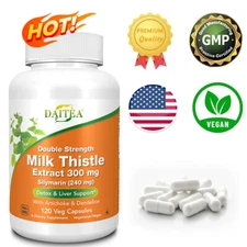 Milk Thistle 300mg - Liver Detox & Repair Formula, Enhance Immunity 120 Caps