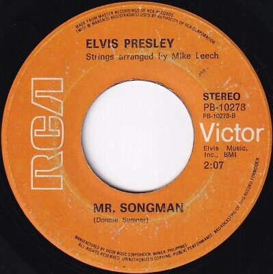 Elvis Presley Mr. Songman & Trouble 45 Rpm Vinyl Record 