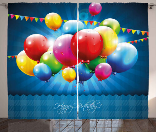 Anniversaire Rideaux Ballons colorés vibrants - Photo 1/9