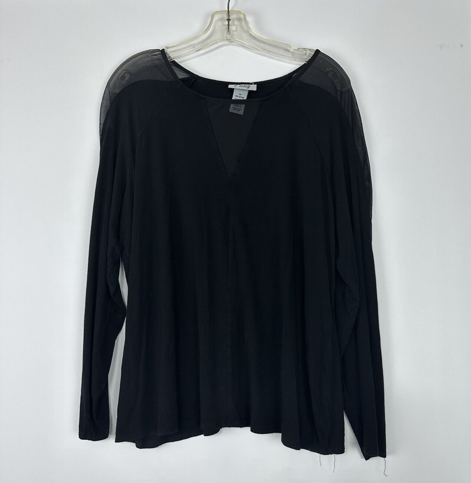 Catherines Curvey Collection Top Women Size 1X Black … Gem