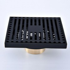 Black Oil Brass Carved Floor Drain 4" Square Washer Shower Waste Drainer shr071