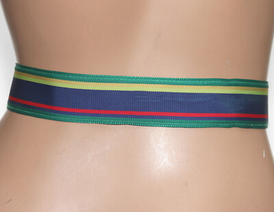 J. CREW Blue/Green/Yellow/Red Striped Ribbon Belt - D-Rings  display picture 2